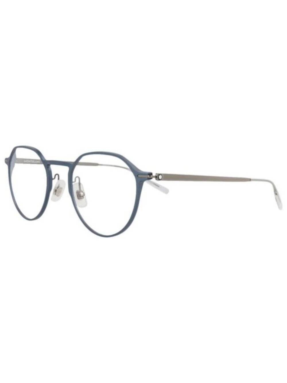 New Montblanc Mens Round/Oval Blue Ruthenium Transparent Fashion Designer Eyegla